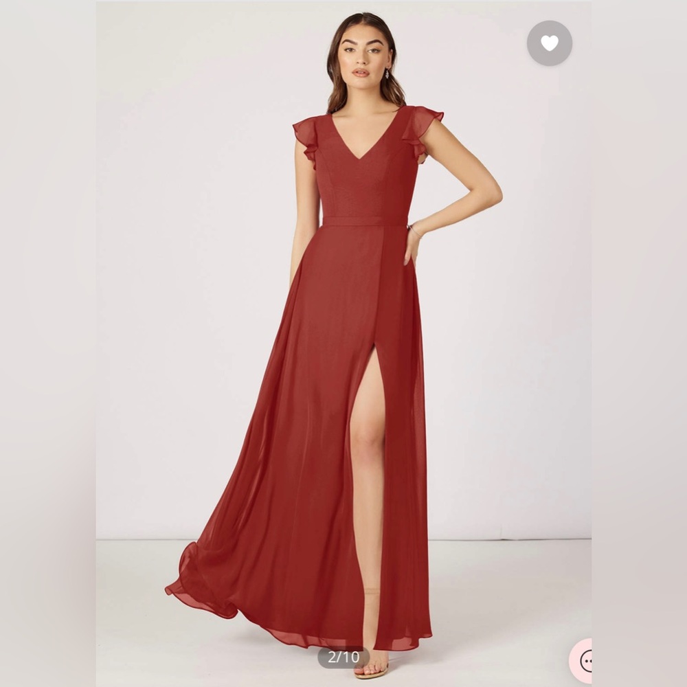 Bridesmaid dress AZAZIE
A-Line Ruched Chiffon Floor-Length Dress Terracotta